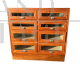 Antique cherry wood grocery shop drawer unit