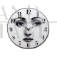 Fornasetti design wall clock in glass, Italy 1990s                  
                            