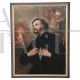 Antique painting with Saint Francis Xavier, oil on canvas, mid 18th century