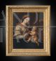 Antique oil painting on canvas depicting the Madonna and Child