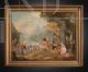 Antique painting with a gallant scene, oil on canvas, France 19th century