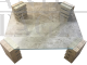 Travertine and Glass Coffee Table - 1970s - Silvana Bertoldi for Citterio Meda