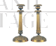 CANDLEHOLDERS IN GILDED BRONZE, EMPIRE PERIOD