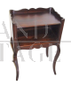 Small vintage bedside table in classic style with open compartment