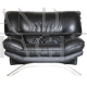 Design armchair by Nicoletti Salotti for Avanti in black leather and steel
