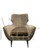 Art Deco armchair in beige velvet