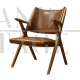 Dal Vera armchair in brown leather, 1950s