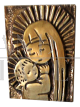 Brass wall sculpture by Luciano Frigerio, Madonna with Child