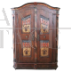 Rare 19th century Tyrolean carved and painted wardrobe with secret compartments