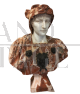 Bust sculpture in three types of marble
