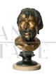 Antique bronze sculpture depicting the head of the philosopher Seneca, Naples 1900s
