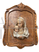 Headboard sculpture of Madonna with Child in majolica from the 1950s 