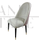 Design chair in pink and white velvet