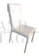 Design chairs in white hide and leather, Made in Italy 2000s