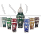 Set of shaker with 6 glasses in colored and worked glass, 1960s  