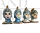 Set of 4 handmade Sicilian Puppet heads, Italy 1980s