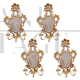Set of four three-light Venetian wall lights with mirror, late 19th century
