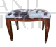 Vintage low stool in wood and animalier velvet             
                            
                            
                            