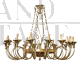 Sumptuous gilded bronze chandelier with 19 lights