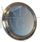 Specchio vintage rotondo con cornice in metallo, Italia anni ’70                            