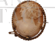 Brooch with original vintage cameo with profile of a woman