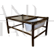 Vintage 1970s bamboo coffee table with fabric magazine rack                            
                            
