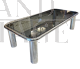Sesann coffee table by Gianfranco Frattini in chromed metal and smoked glass