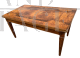 Antique extendable table in inlaid walnut root, from a Palladian villa