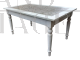 Antique table with two-tone marble top