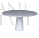 Round dining table by Angelo Mangiarotti Eros series in Carrara marble