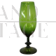 Green Empoli artistic glass cup vase, Italy 1960s