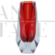 1960s vase in faceted red submerged Murano glass