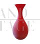 Vintage vase in red satin Murano glass