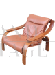 Woodline armchair in walnut and leather. 1970s, Marco Zanuso design for Arflex Italia