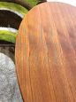 Tavolo rotondo vintage con piano in teak, anni '60