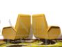 Coppia di poltrone design Marco Zanuso in tessuto giallo