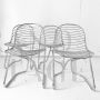 Set di 4 sedie da pranzo di Gastone Rinaldi per Rima in acciaio ed ecopelle, anni '70