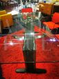 Tavolo da riunione Olivetti in acciaio e cristallo