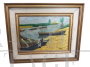 Allegrini - dipinto con barche al fiume                         