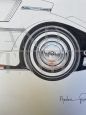 André Ferrand - Bozza di automobile Lagonda, disegno firmato                            