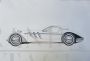 André Ferrand - Bozza di automobile Lagonda, disegno firmato                            