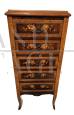 Cassettiera antica lombarda intarsiata                            