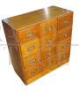 Cassettiera da ufficio vintage in legno da archivio                            