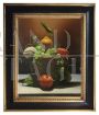 Cesto con frutta, dipinto realista di Ciccone, olio su tela