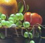 Cesto con frutta, dipinto realista di Ciccone, olio su tela