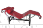 Chaise longue stile Bauhaus in vera pelle rossa, recente produzione