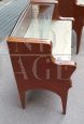 Coppia di comodini vintage con doppio piano in vetro