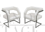 Coppia di poltroncine design moderno in ecopelle bianca, fine '900                        
                            