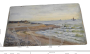 Deschamps - dipinto con oceano e spiaggia di Caienna                           