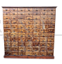 Grande cassettiera industriale vintage in legno di rovere                            